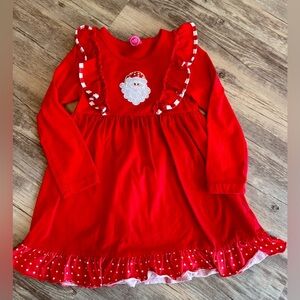 Red Santa Dress with adorable ruffles in 4t. Perfect for 25 days of Christmas!